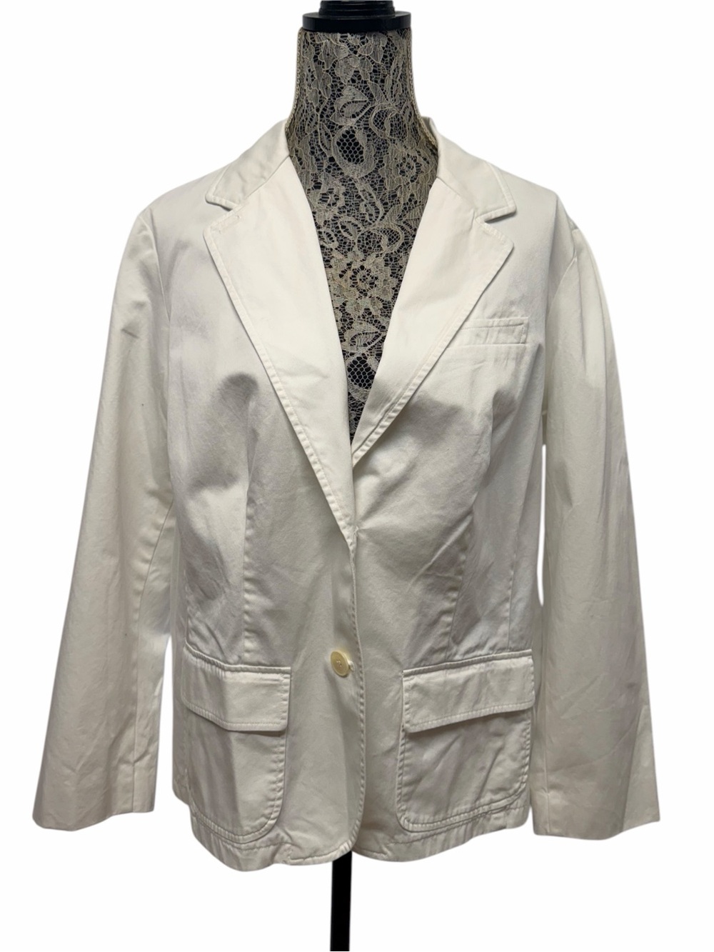 Lauren Ralph Lauren Woman 16W White Cotton One Button Blazer NWT